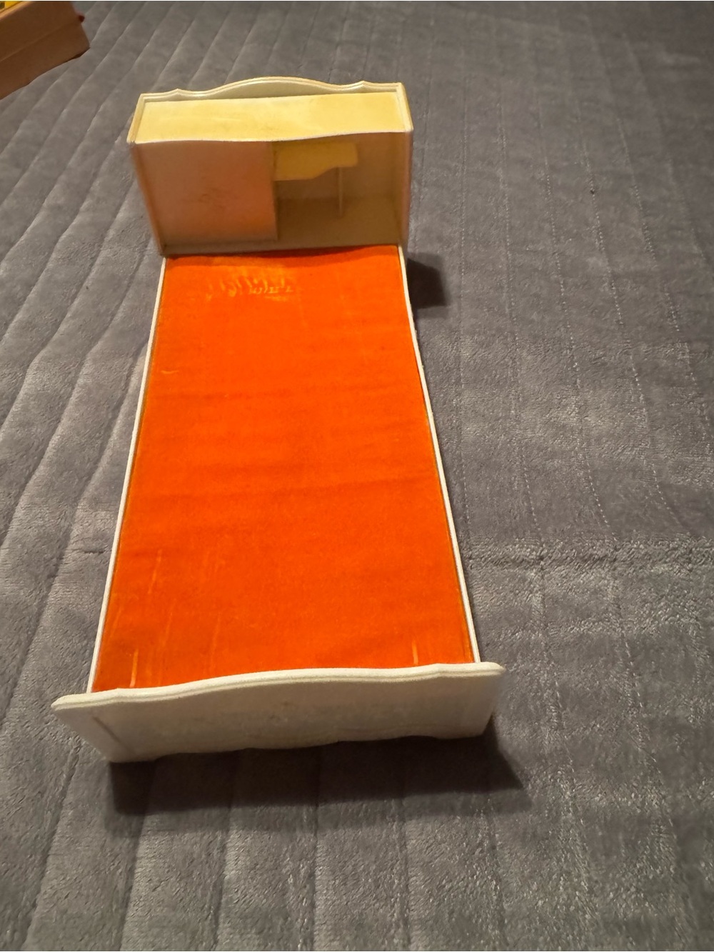 Orange Velvet vintage vogue the world of ginny doll bed 1978